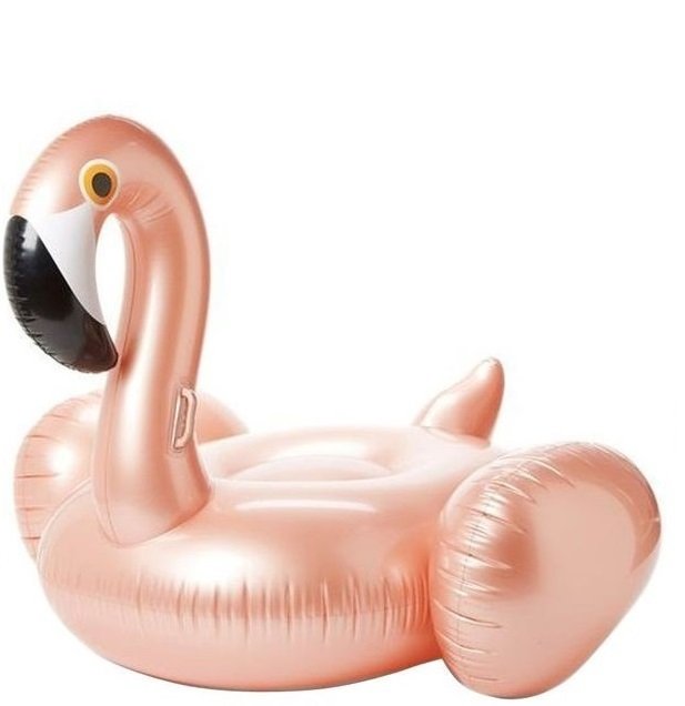 Надувной матрас фламинго розовое золото